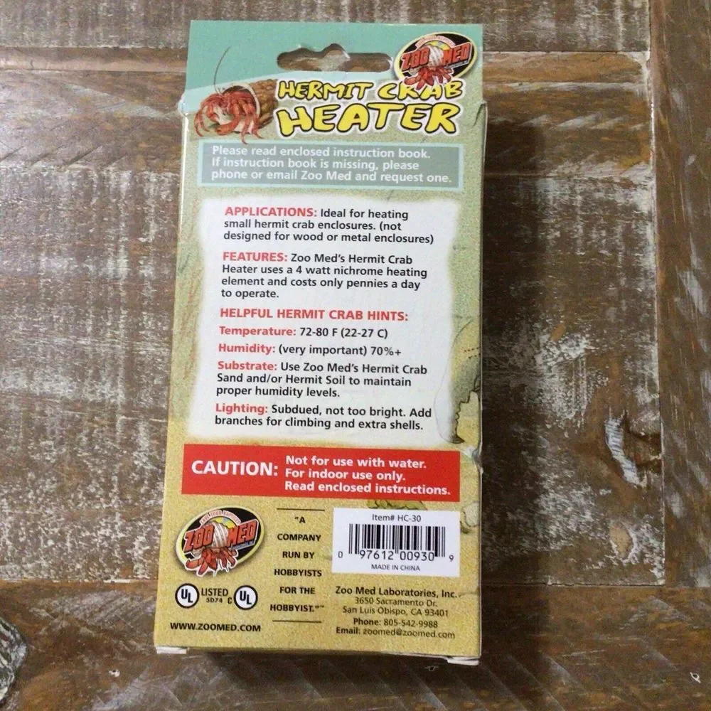 ZooMed Hermit Crab Heater Mini Size Designed For All Small Hermit Crab Enclosure